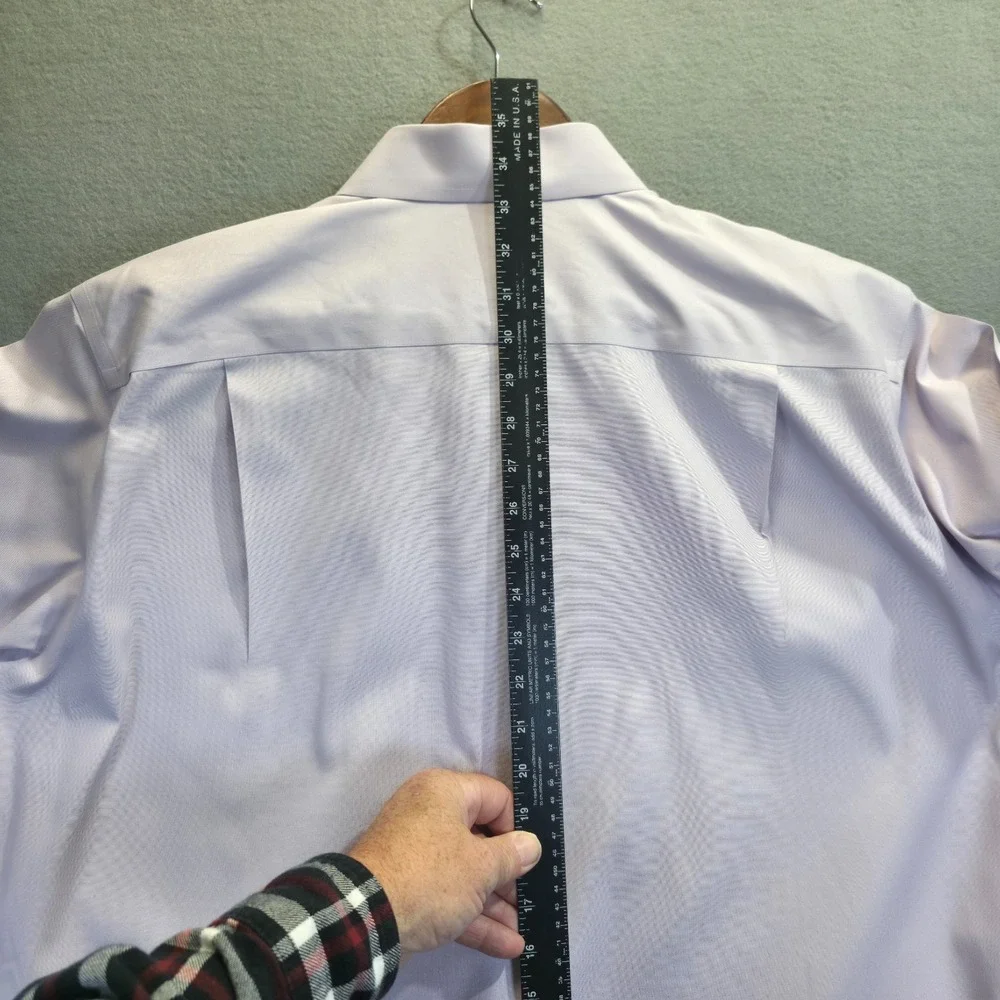 Jos A Bank Traveler Men's Purple Long Sleeve Tailored Fit Dress Shirt Size 17/33